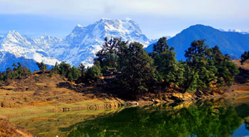 Serene Deoria tal is famous for reflection of chaukhamba in its crystal clear water. Day 2 - Sari village - Deoria tal (3km trek)